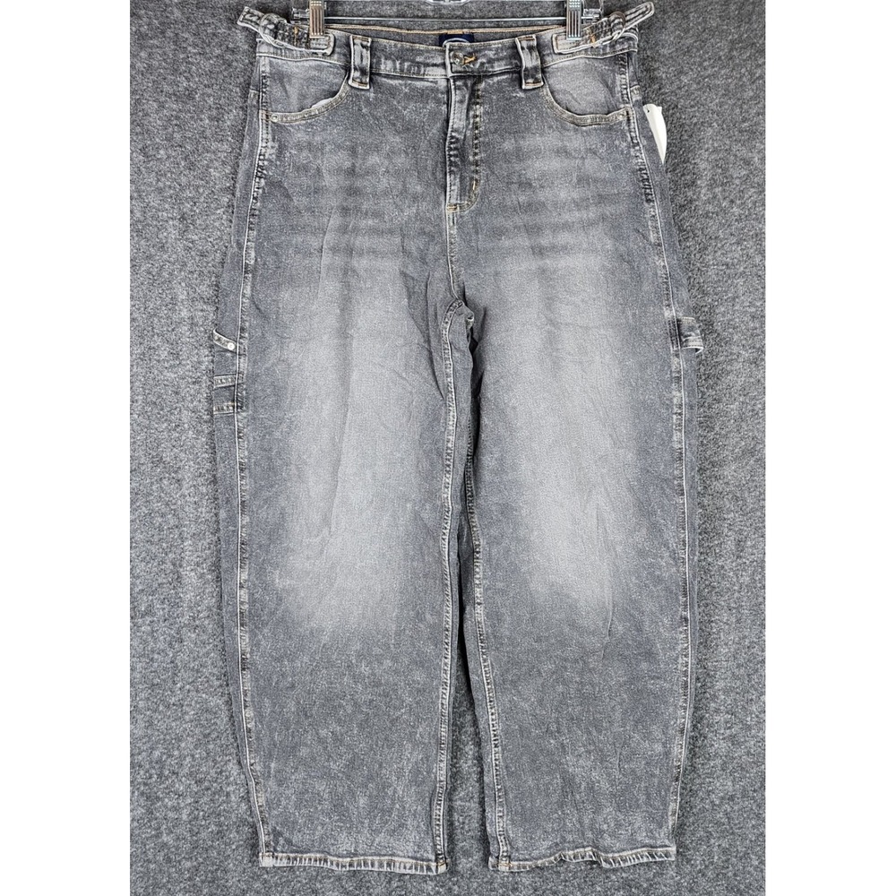 Scoop Jeans Womens 8 Barrel Carpenter Gray Acid Wash High Rise NEW